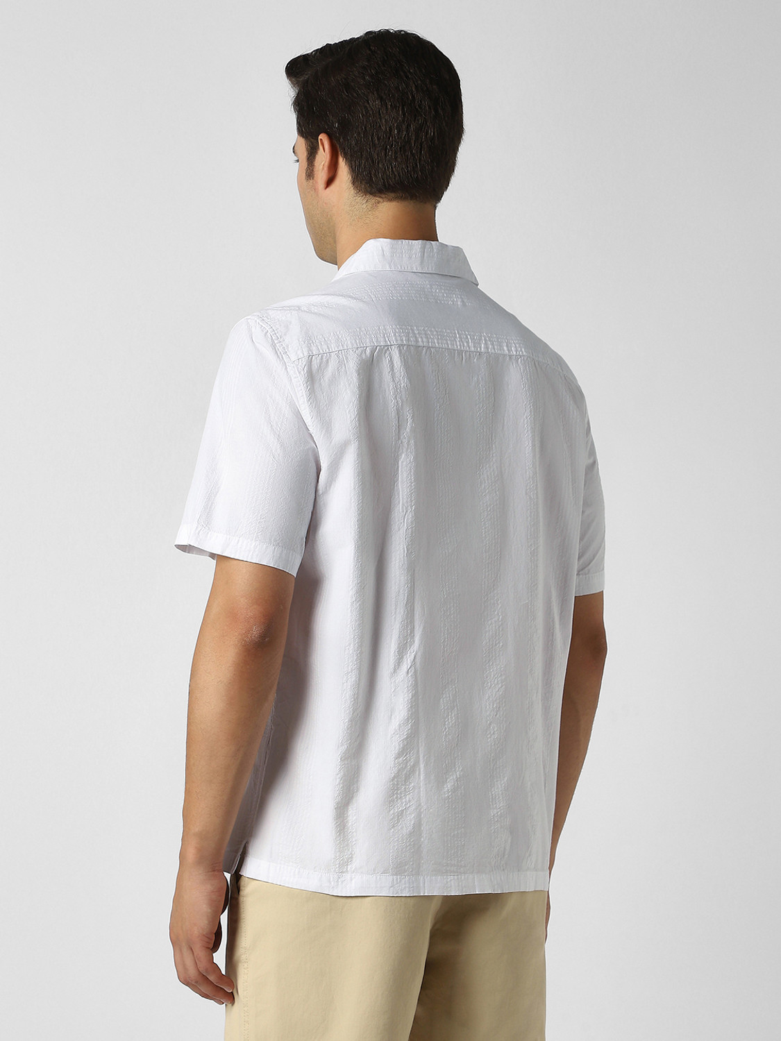Image of PETER ENGLAND Men Solid Casual White Shirt