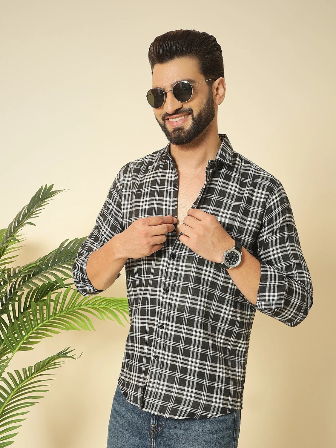 Image of youth first Men Checkered Casual Multicolor Shirt