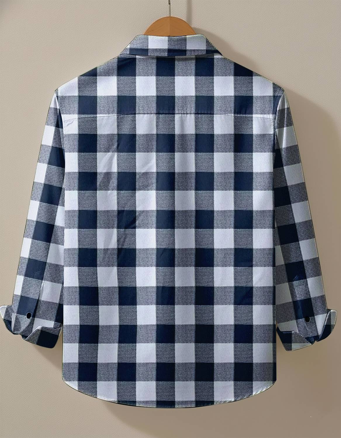COMBRAIDED Men Dark Blue Checkered Shirt - Image 2