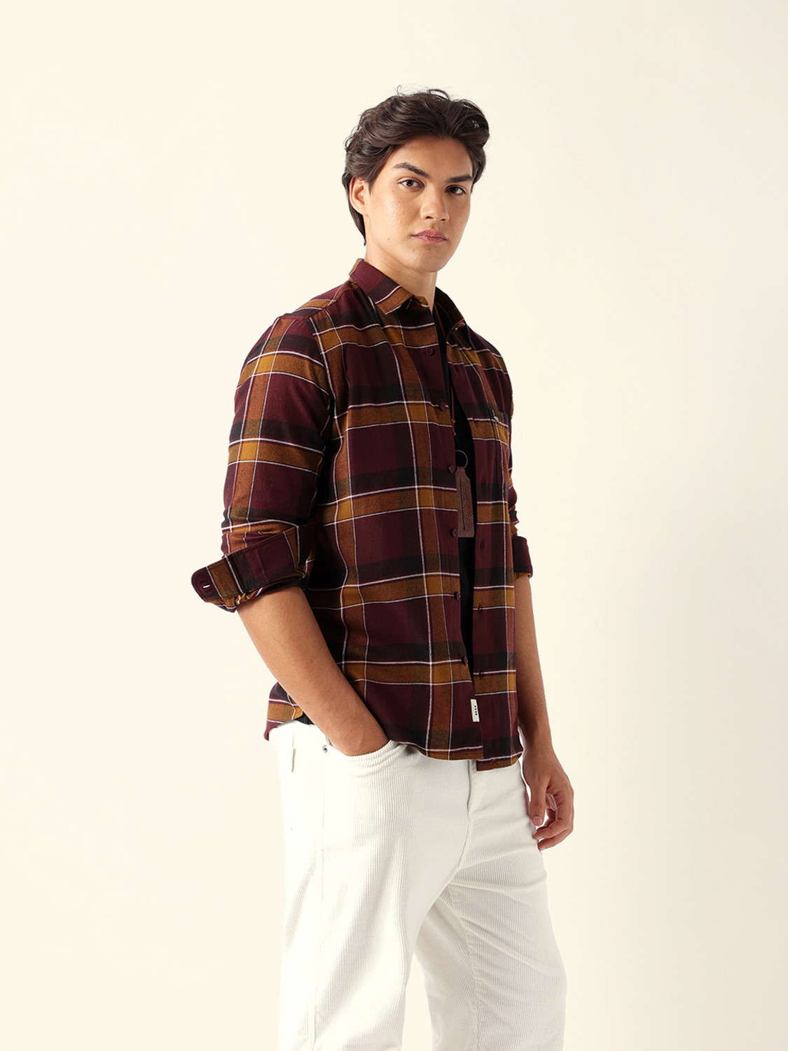 Image of THE BEAR HOUSE Men Checkered Casual Multicolor Shirt