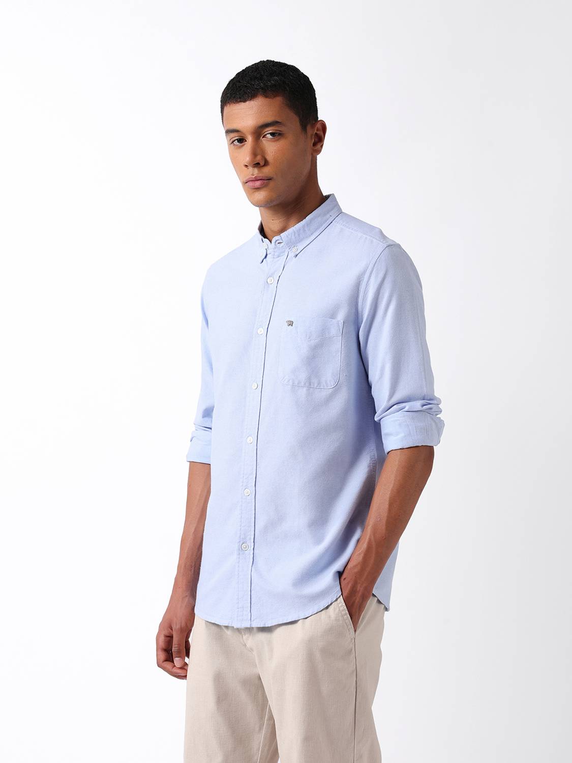 THE BEAR HOUSE Men Light Blue Shirt - Image 3