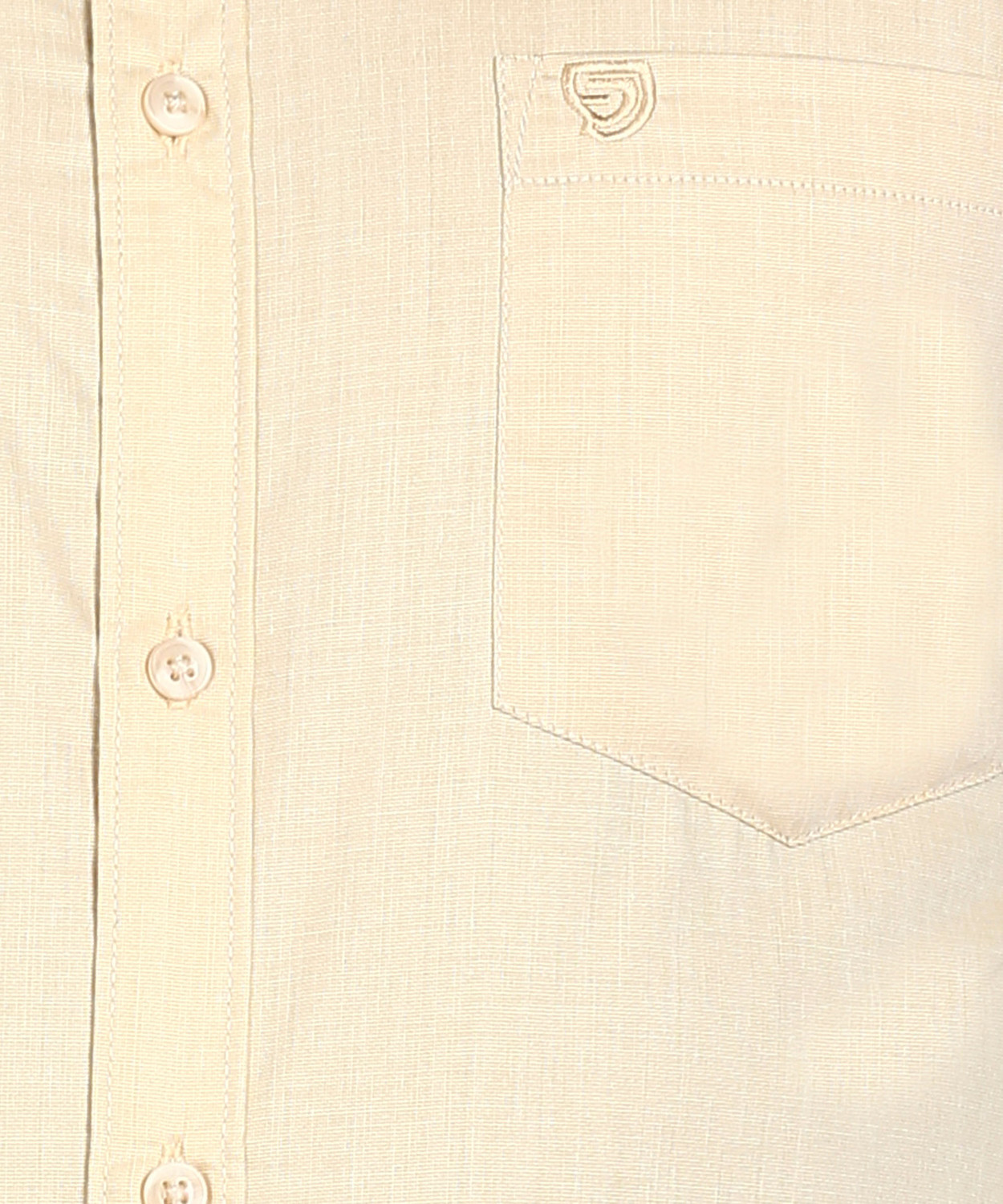Image of SAM & JACK Men Self Design Formal Beige Shirt