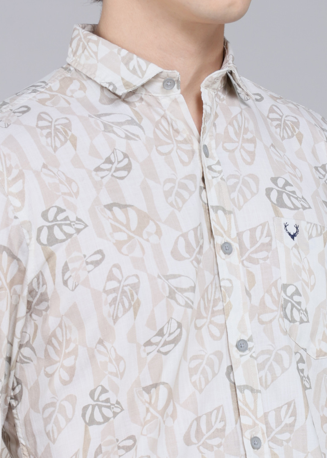 Image of Allen Solly Men Regular Fit Printed, Floral Print Spread Collar Casual Shirt