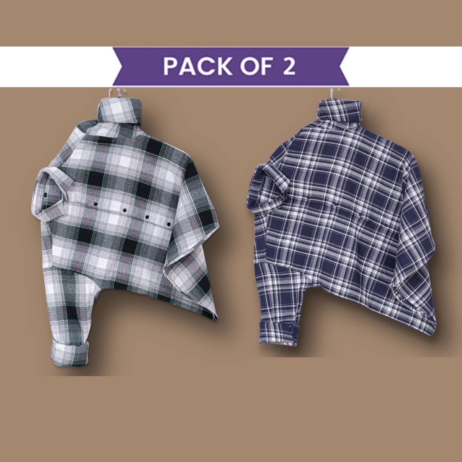 PROBIZ Men Checkered Multicolor Shirt Pack of 2 - Image 1
