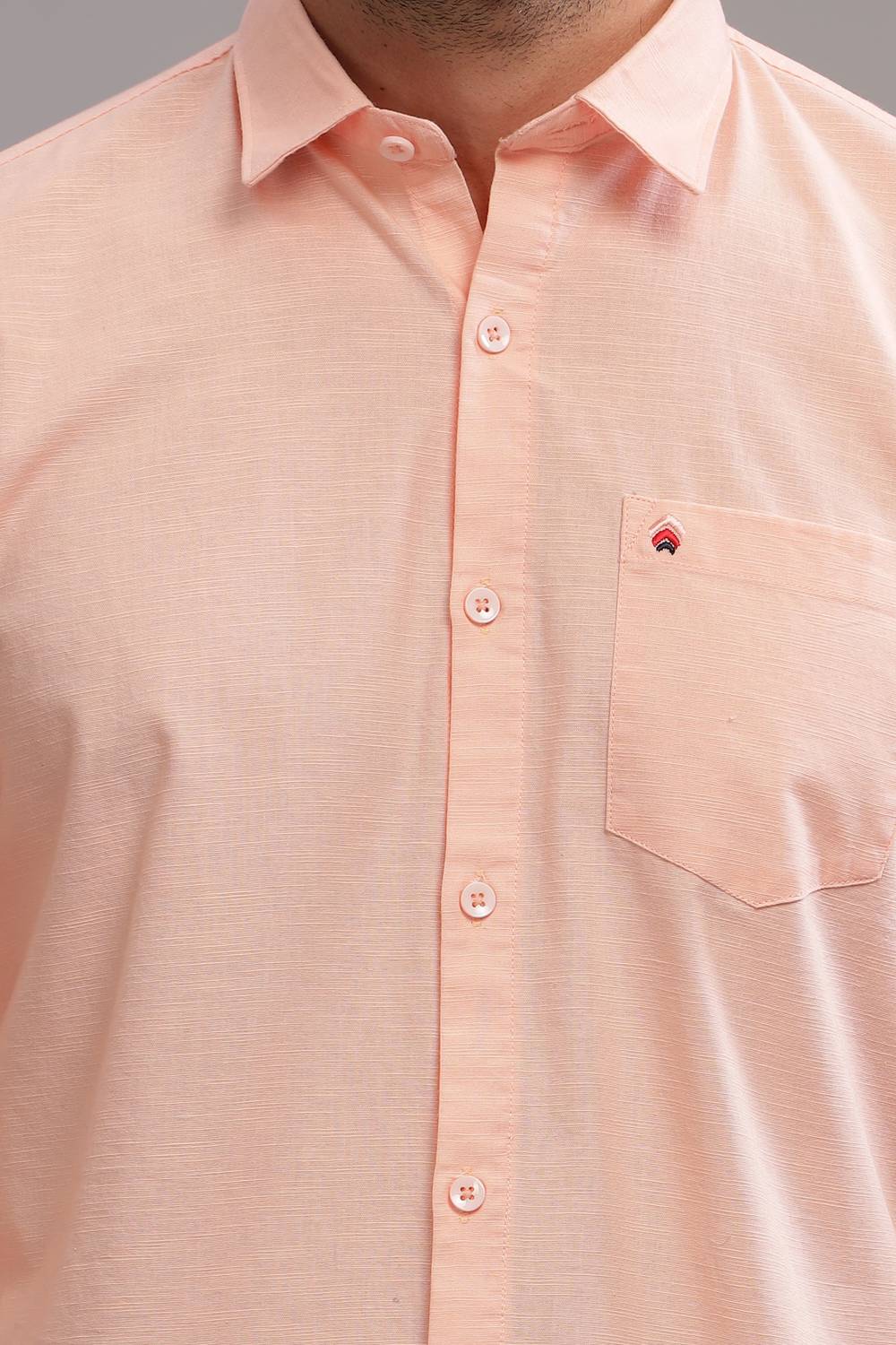 BLUE SQUAD Men Orange Cotton Shirt - Image 4