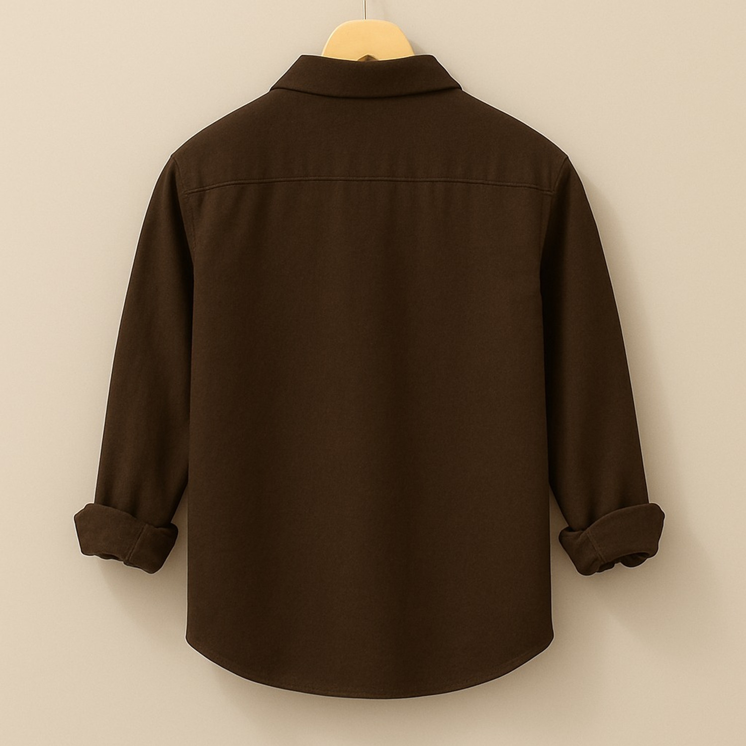 Image of METRONAUT Men Solid Casual Brown Shirt