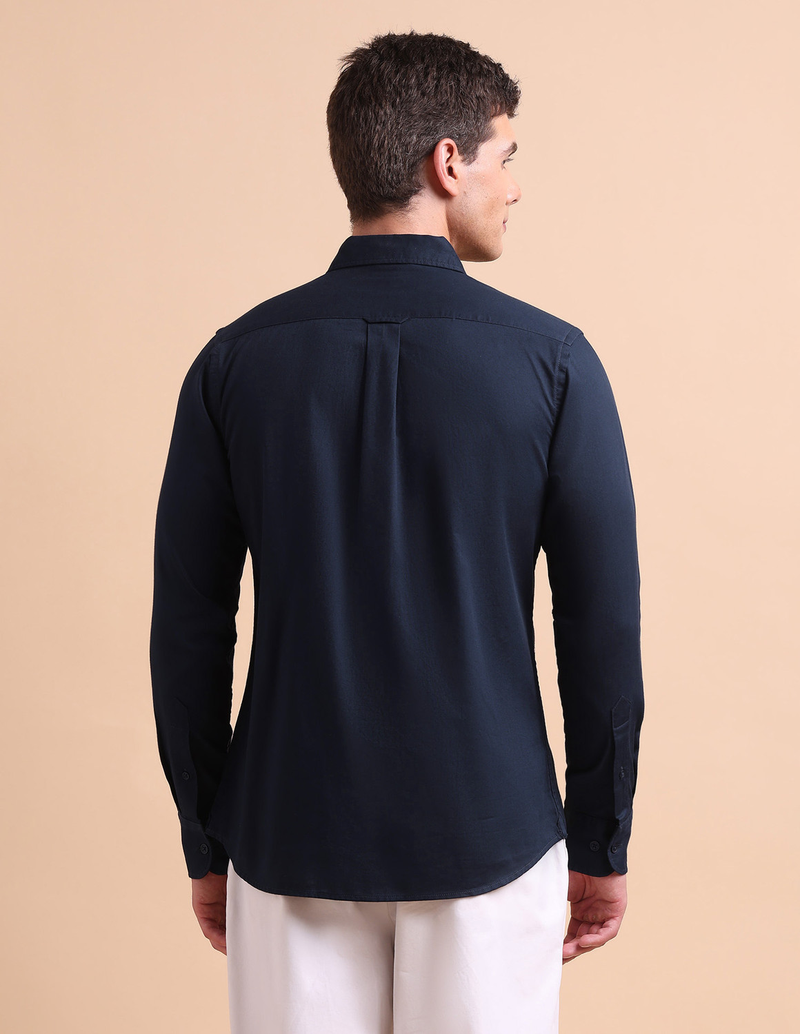 Image of U.S. POLO ASSN. Men Solid Casual Blue Shirt