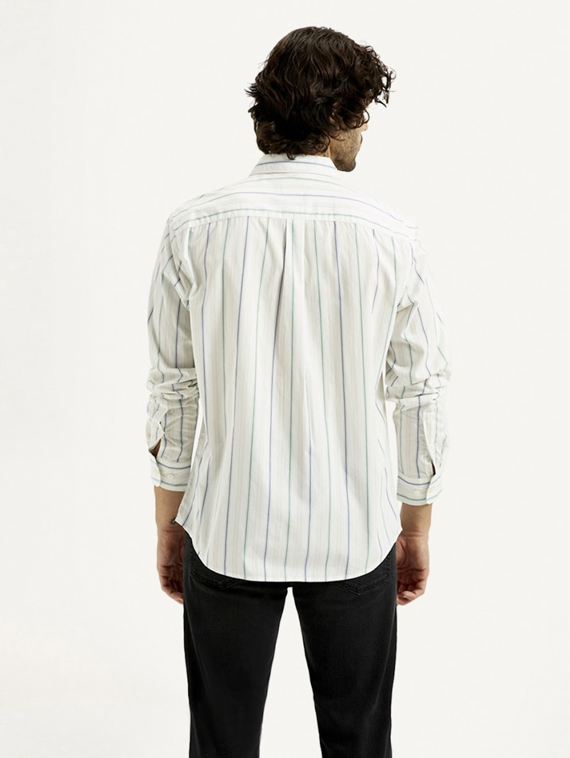 Image of LEVI'S Men Striped Casual White Shirt
