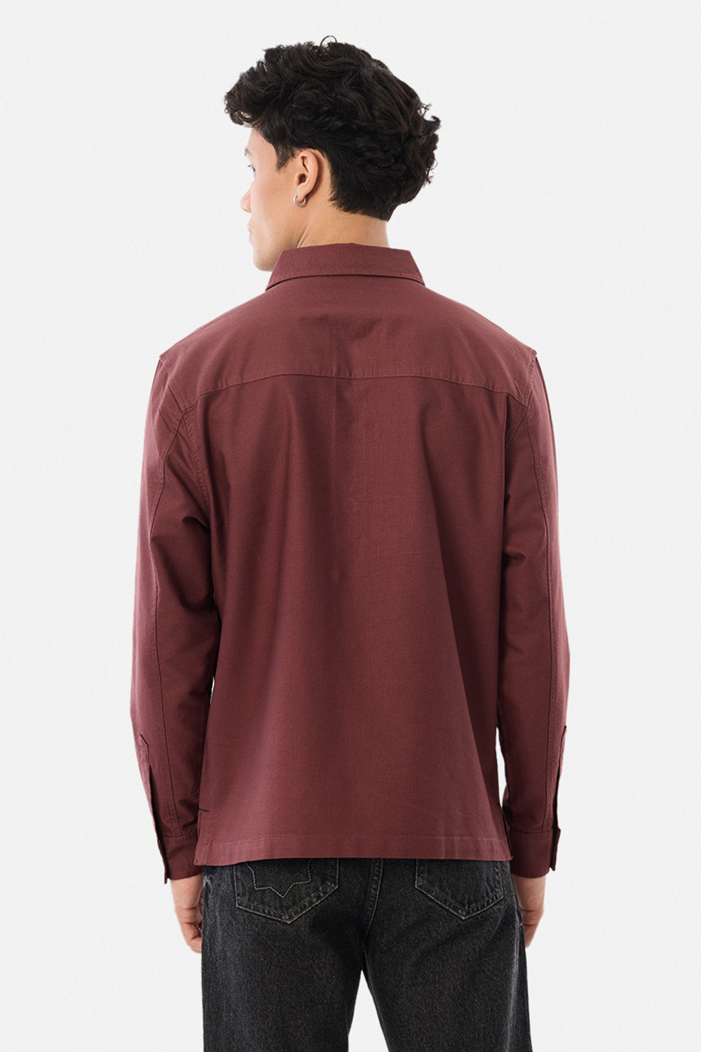 Image of Snitch Men Solid Casual Maroon Shirt