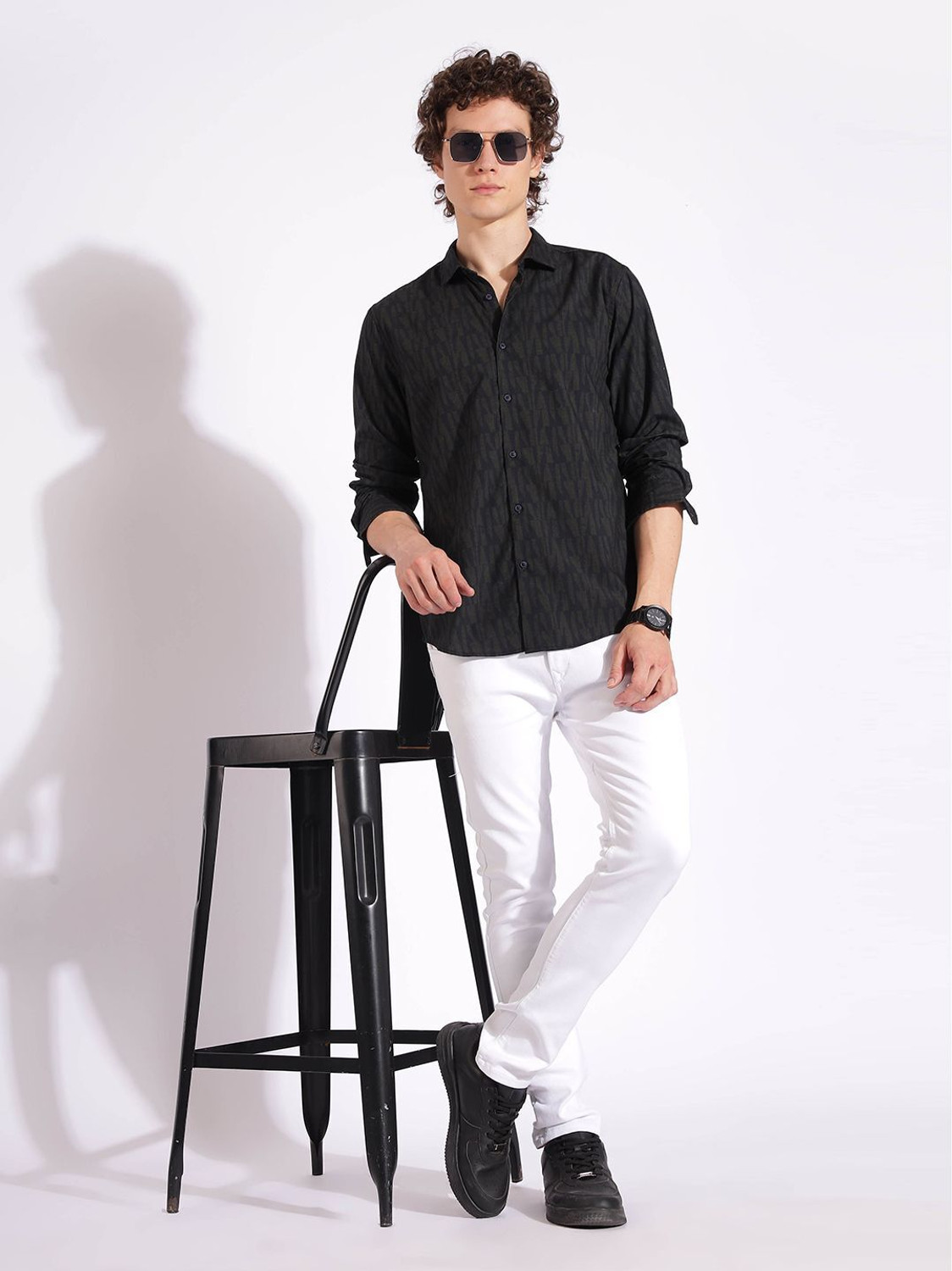 Image of HERE&NOW Men Printed Casual Multicolor Shirt