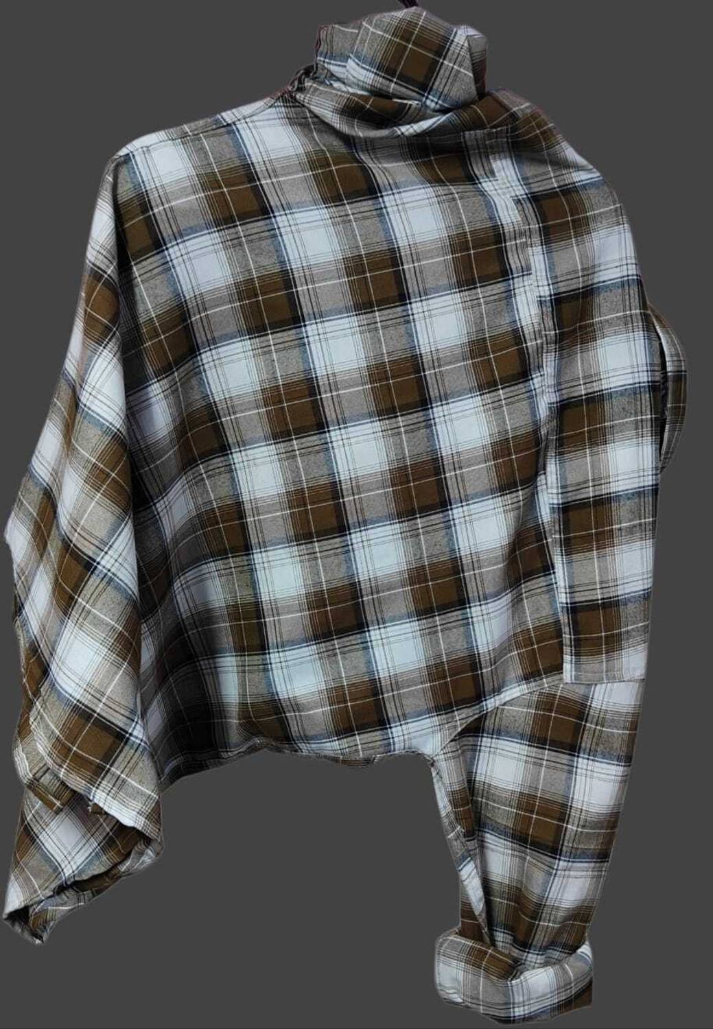 MUMIN Men Checkered Casual Brown, White Shirt - Image 2