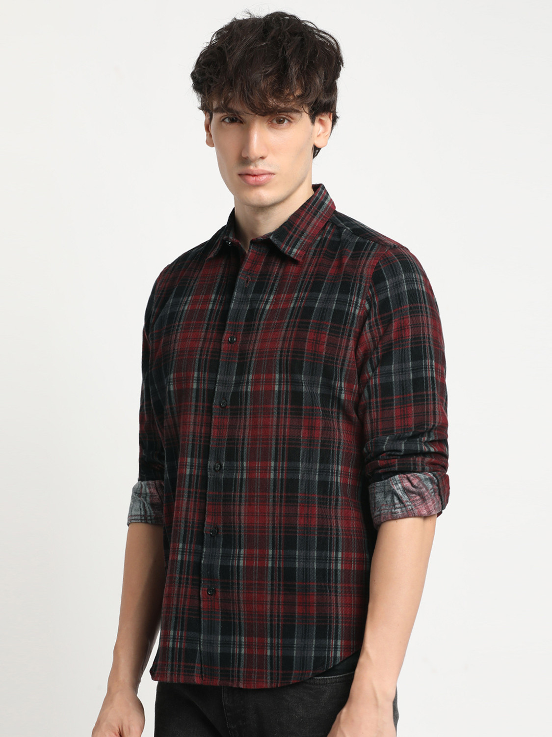 Image of THE BEAR HOUSE Men Checkered Casual Multicolor Shirt