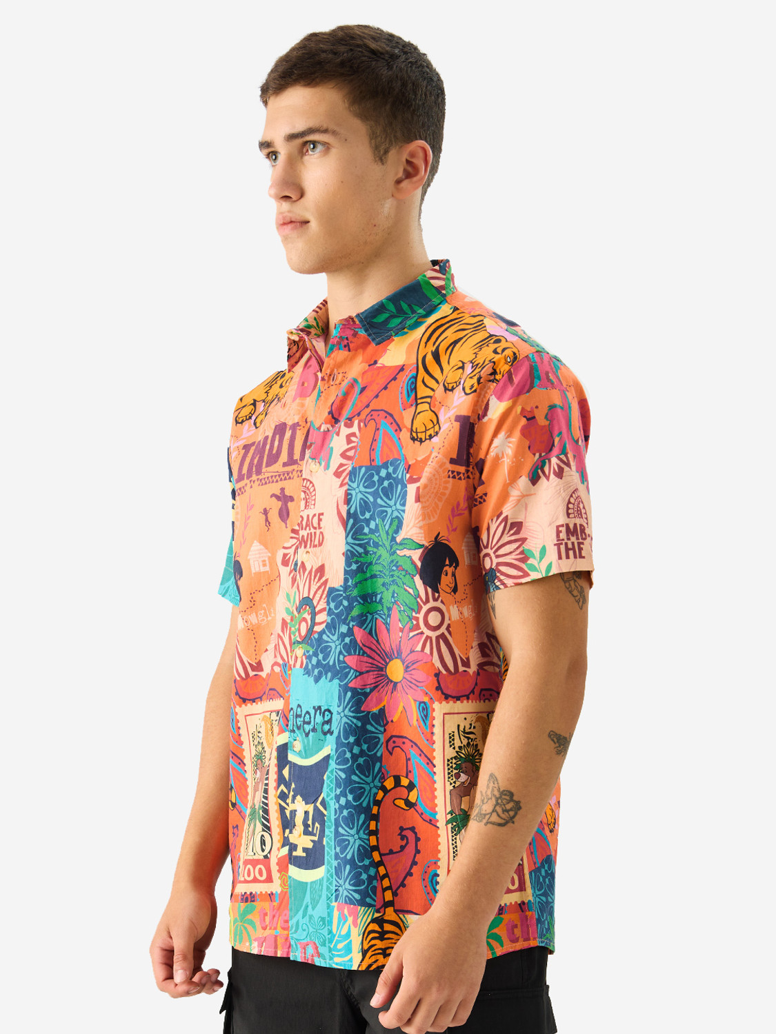 Image of The Souled Store Men Printed Casual Multicolor Shirt