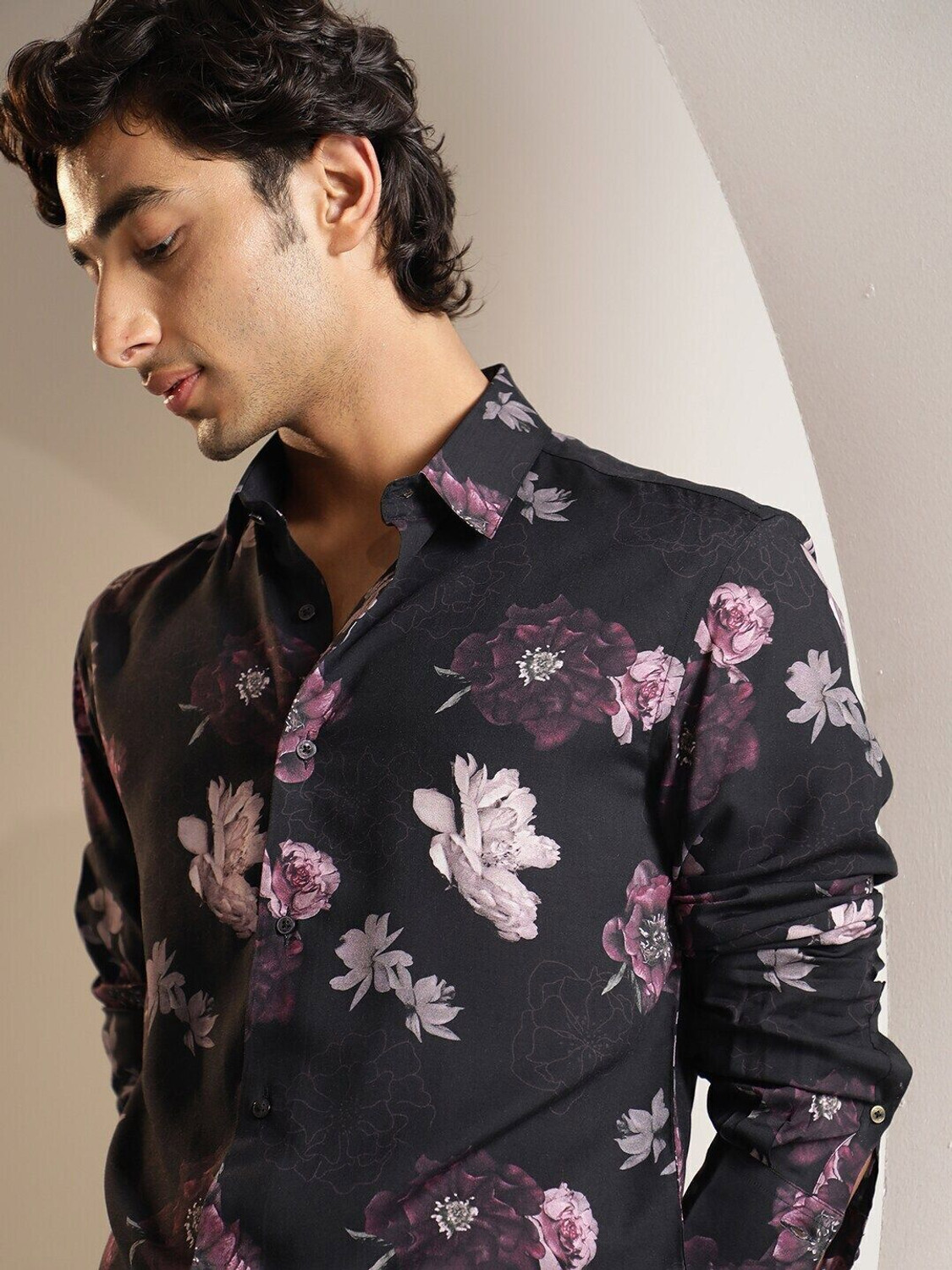 Image of RARE RABBIT Men Printed Casual Multicolor Shirt