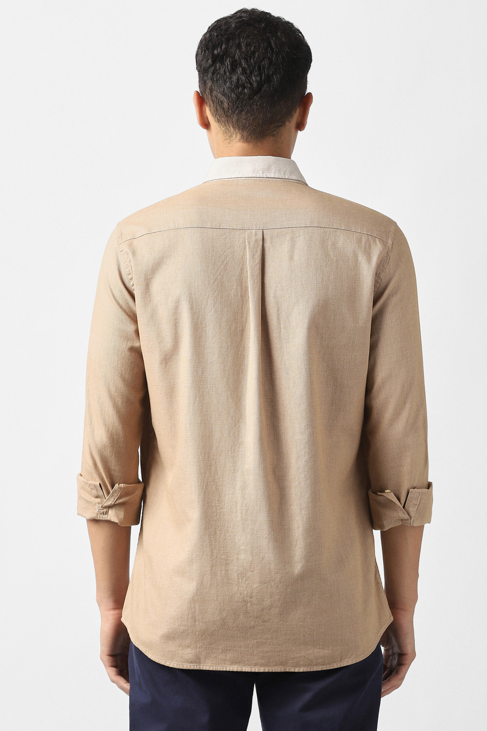 Image of VAN HEUSEN SPORT Men Striped Casual Beige Shirt