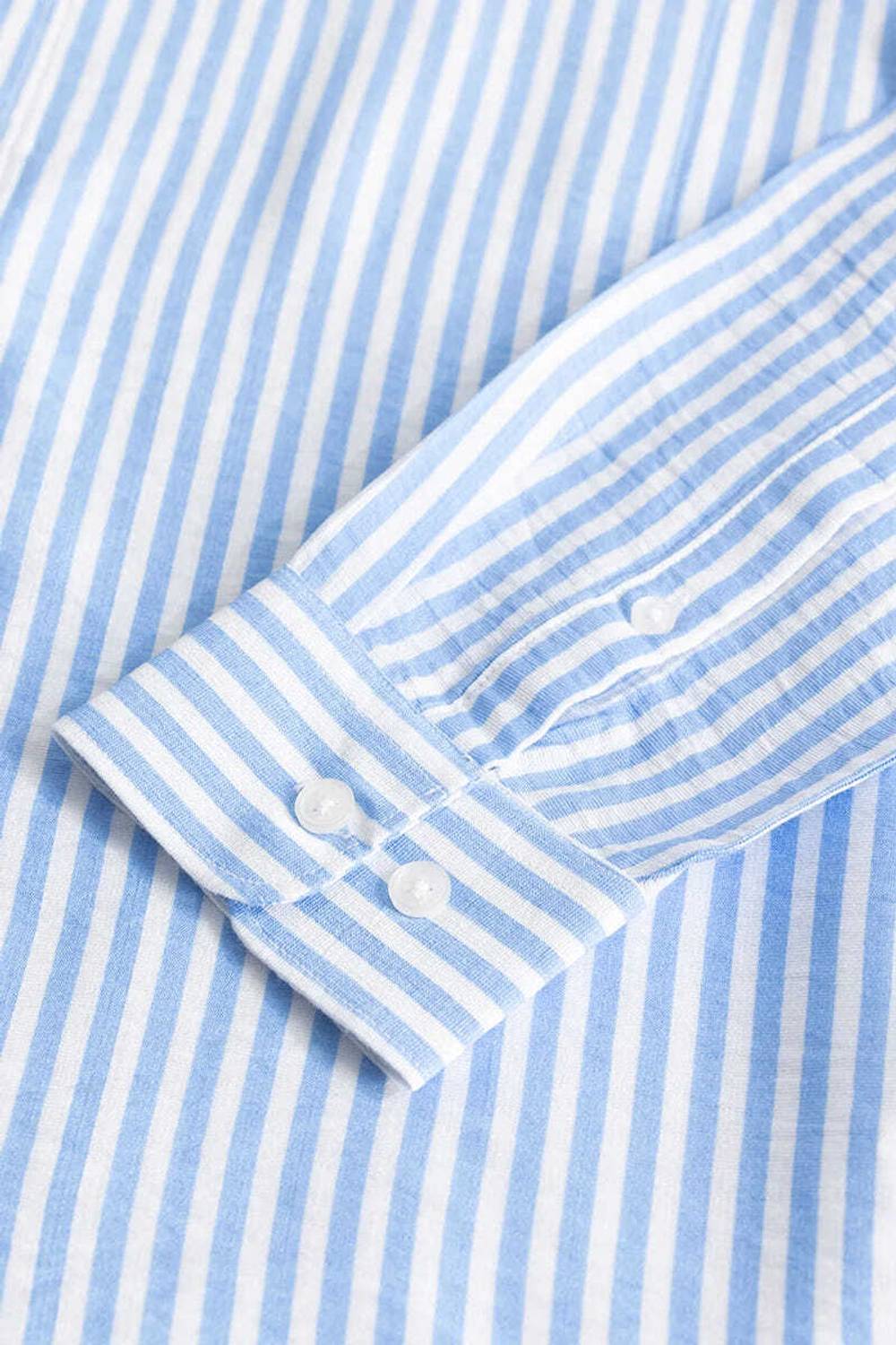 JNV Fashion Men Light Blue Striped Shirt - Image 3