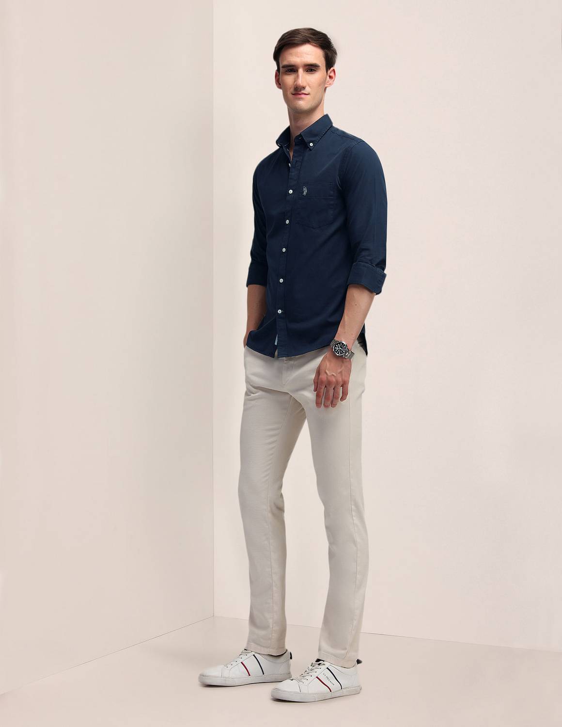 U.S. POLO ASSN. Men Blue Casual Shirt - Image 3