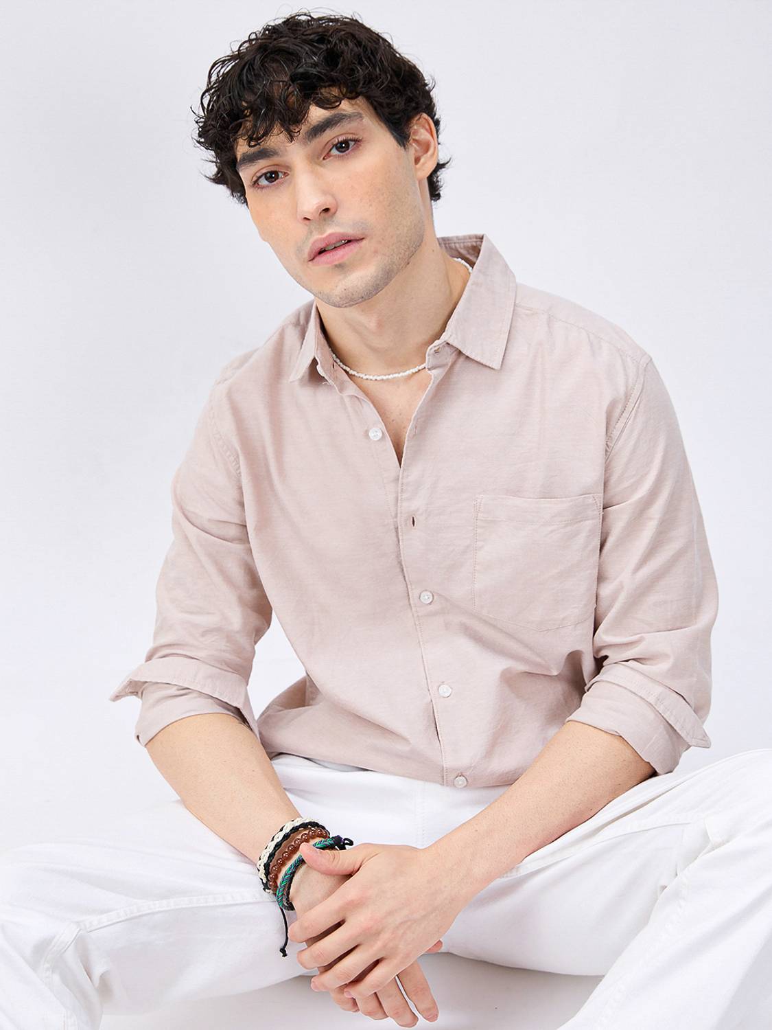 VASTRADO Men Beige Casual Shirt - Image 2