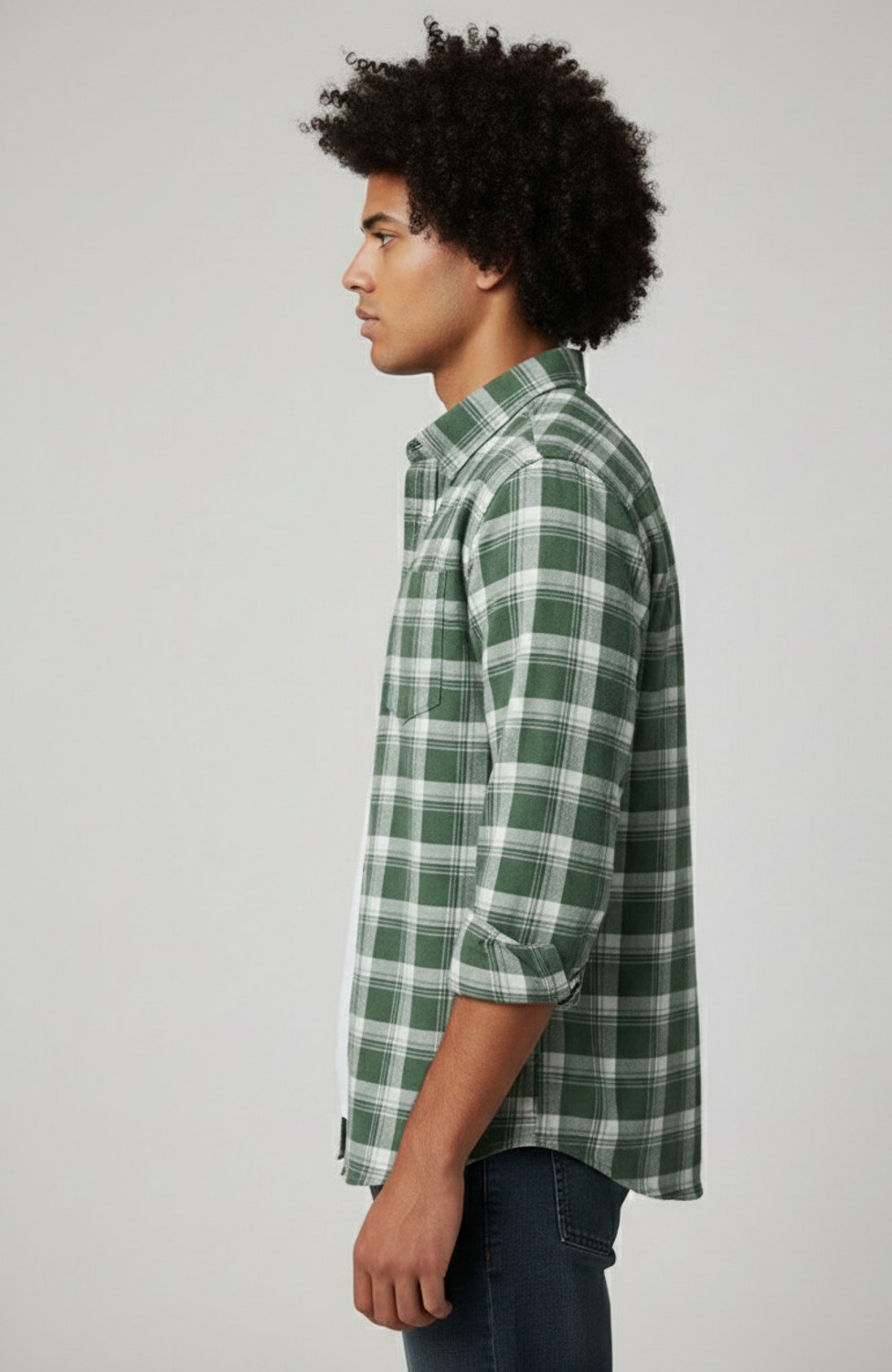 Image of Jai Textiles Men Checkered Casual Green Shirt