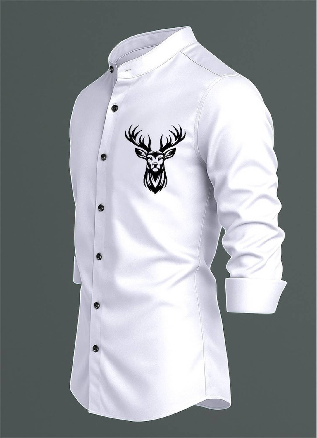 MAN'S Printed Casual Black Shirt - Image 3