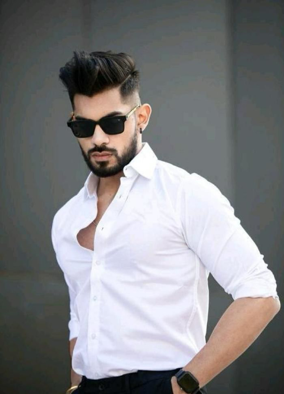 Image of DEARISE Men Solid Casual White Shirt