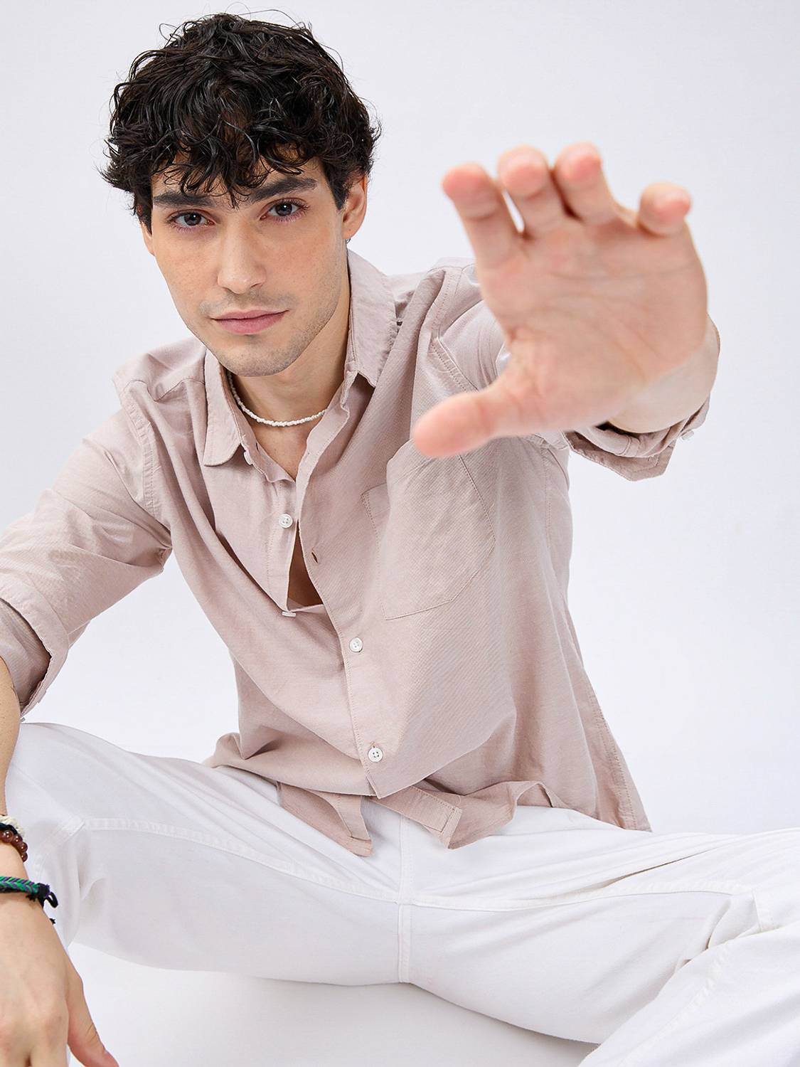 VASTRADO Men Beige Casual Shirt - Image 5