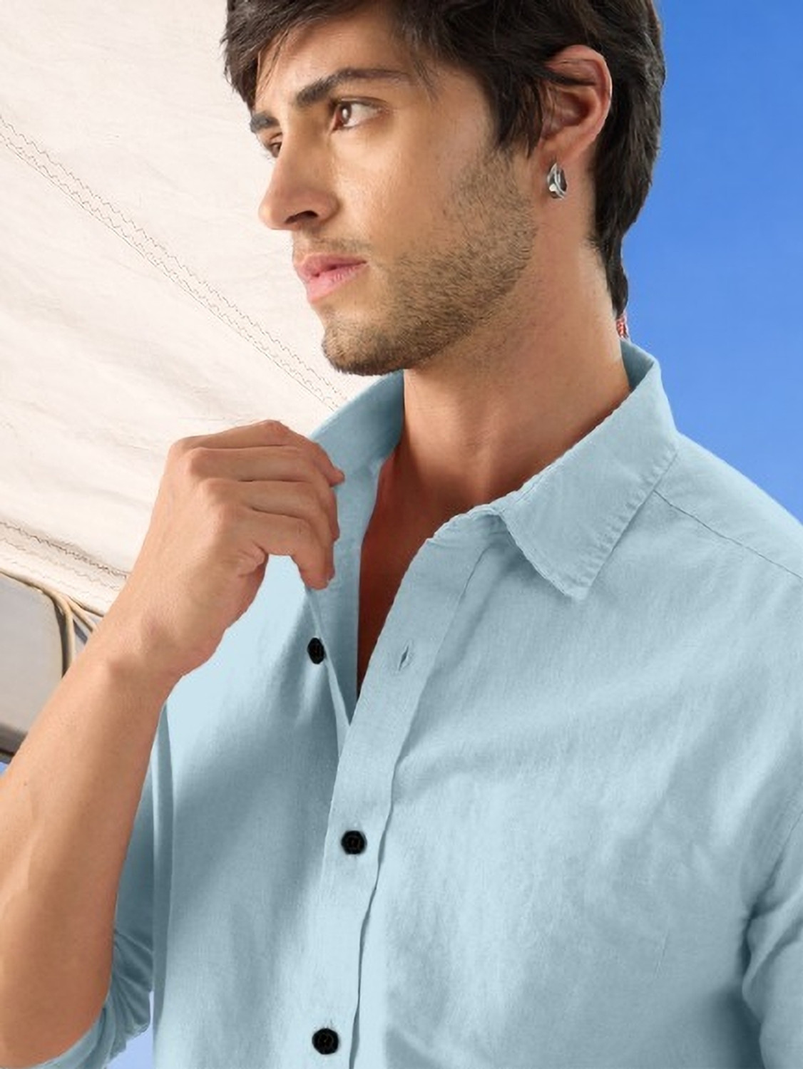 Image of Stylora Men Solid Casual Pink Shirt