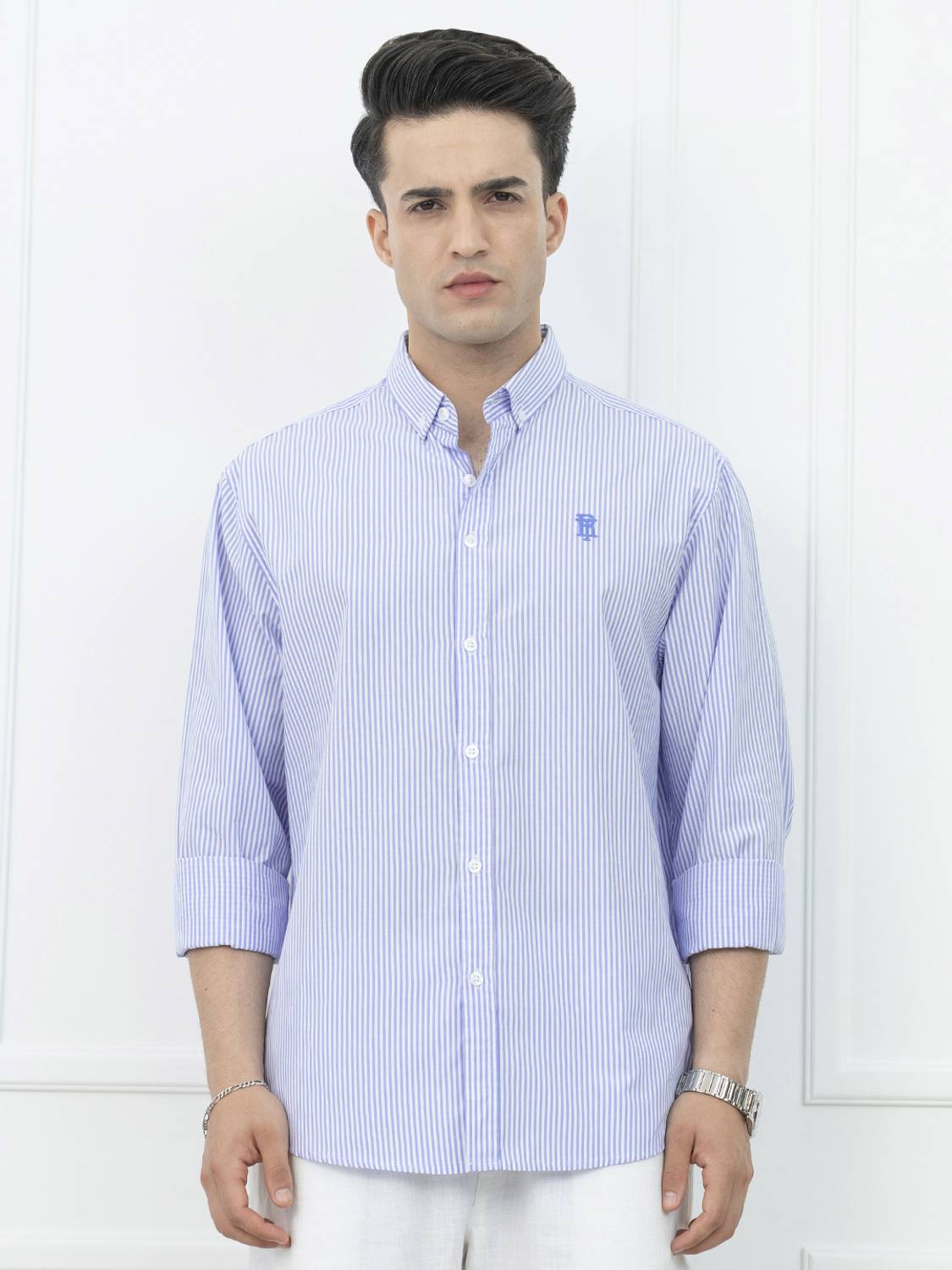 RED TAPE Men Striped Casual Blue Shirt