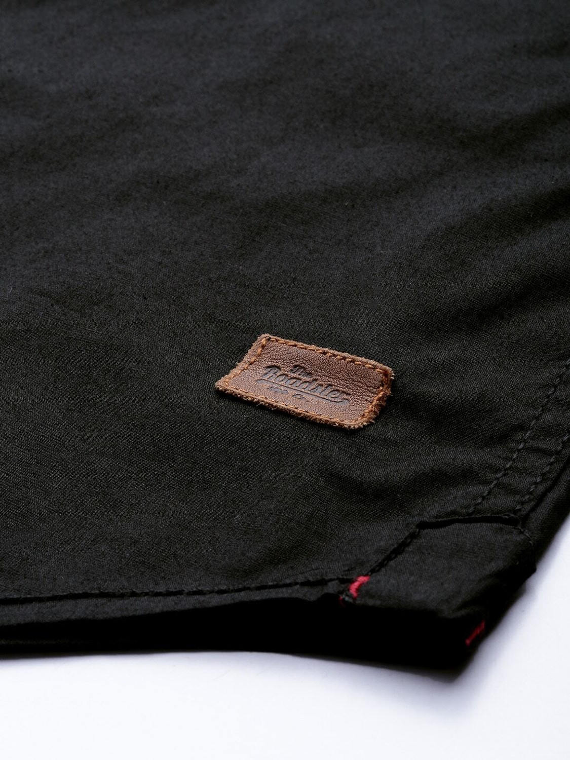 Image of Roadster Men Solid Casual Black Shirt