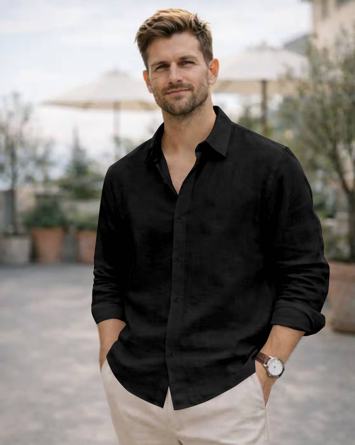 javier Men Black Casual Shirt