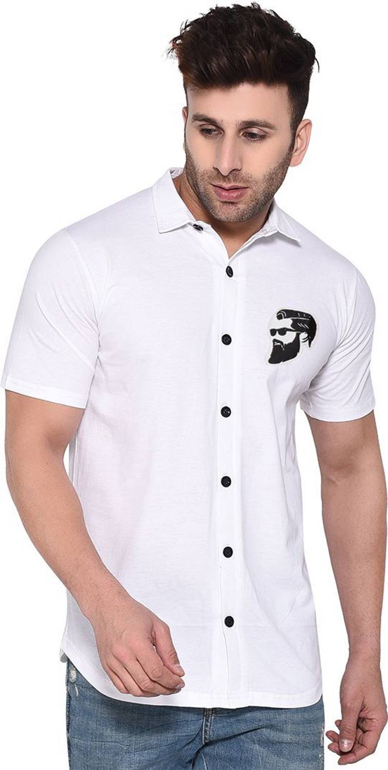 tfurnish Men Solid Casual White Shirt