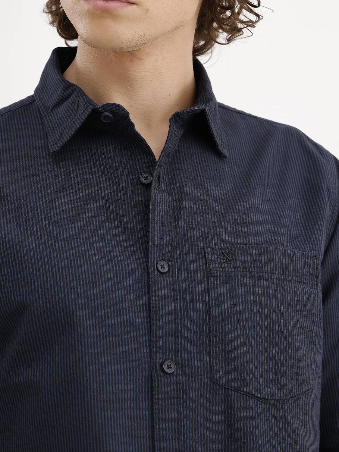 WROGN Men Striped Casual Blue Shirt - Image 5