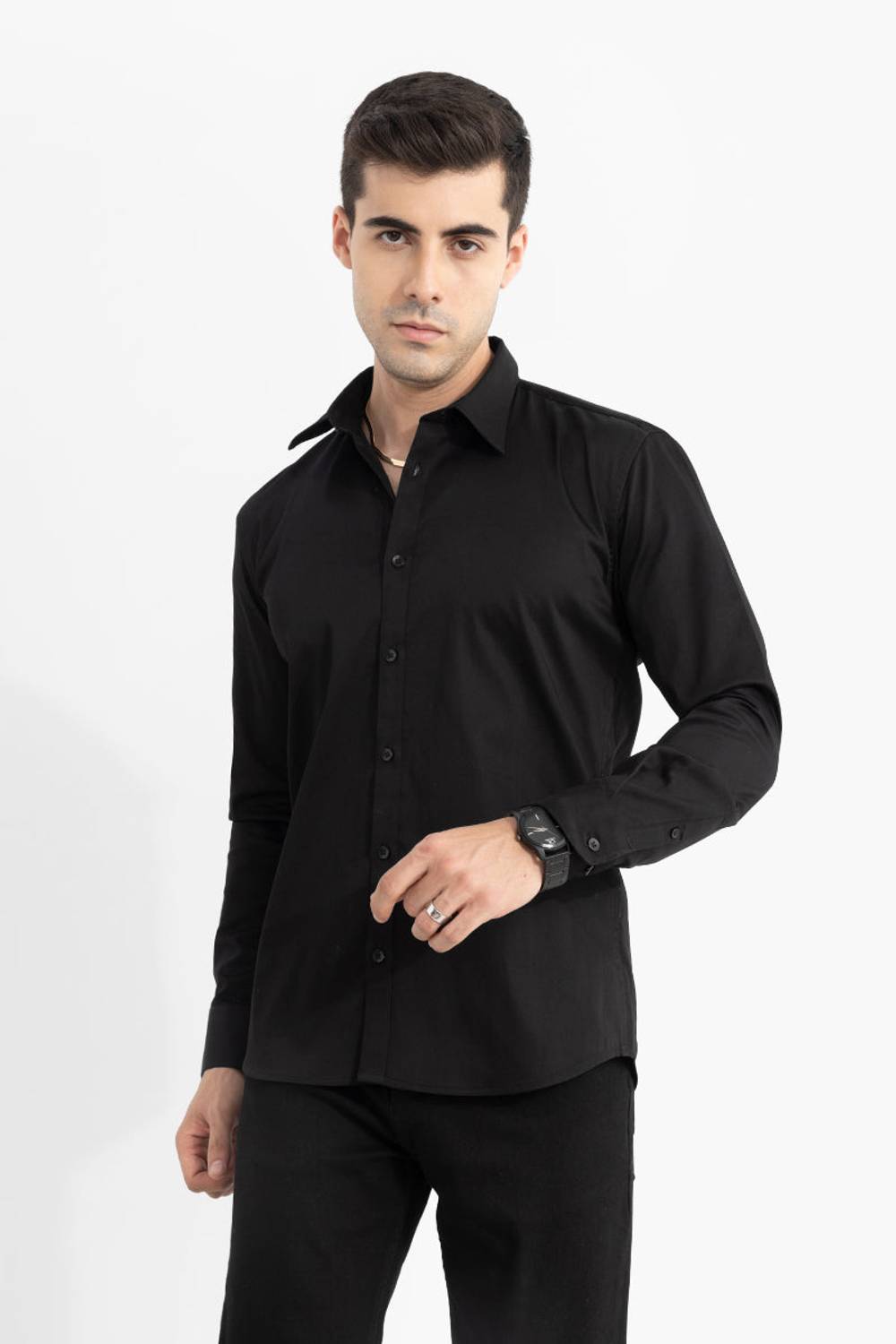 Balkrishna Creation Men Solid Casual Black Shirt
