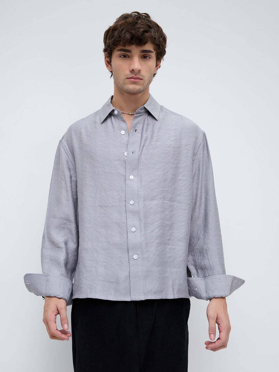 VASTRADO Men Grey Casual Shirt - Image 5