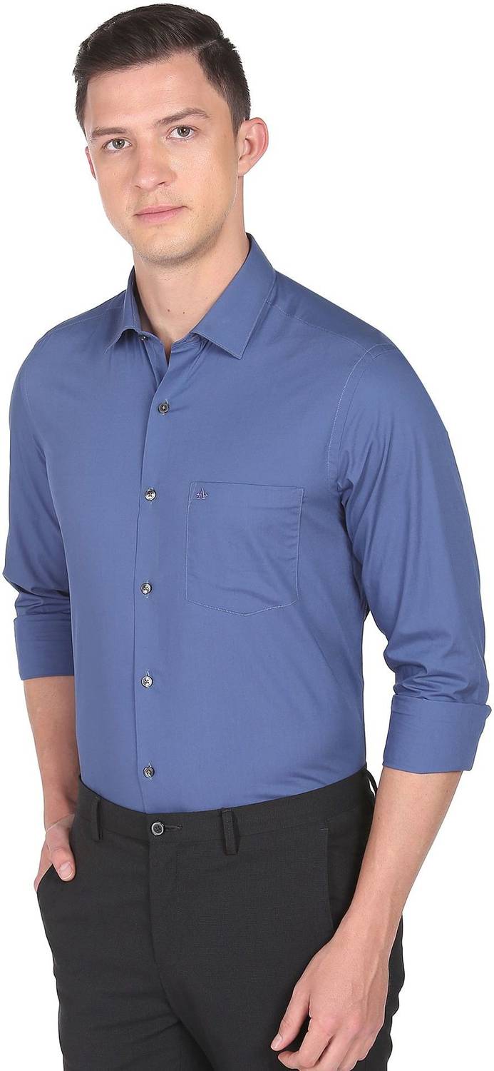 ARROW Men Solid Formal Blue Shirt