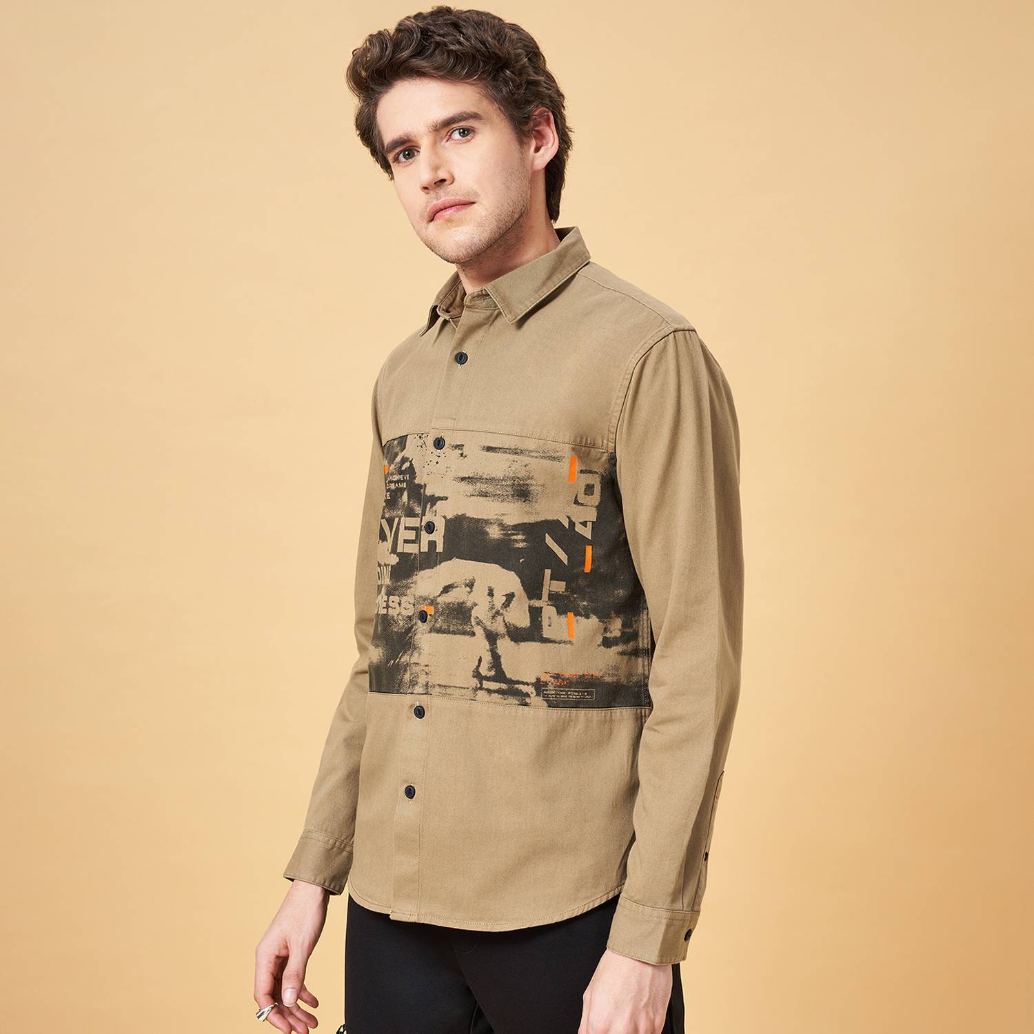Street 808 Men Printed Casual Brown Shirt - Image 4