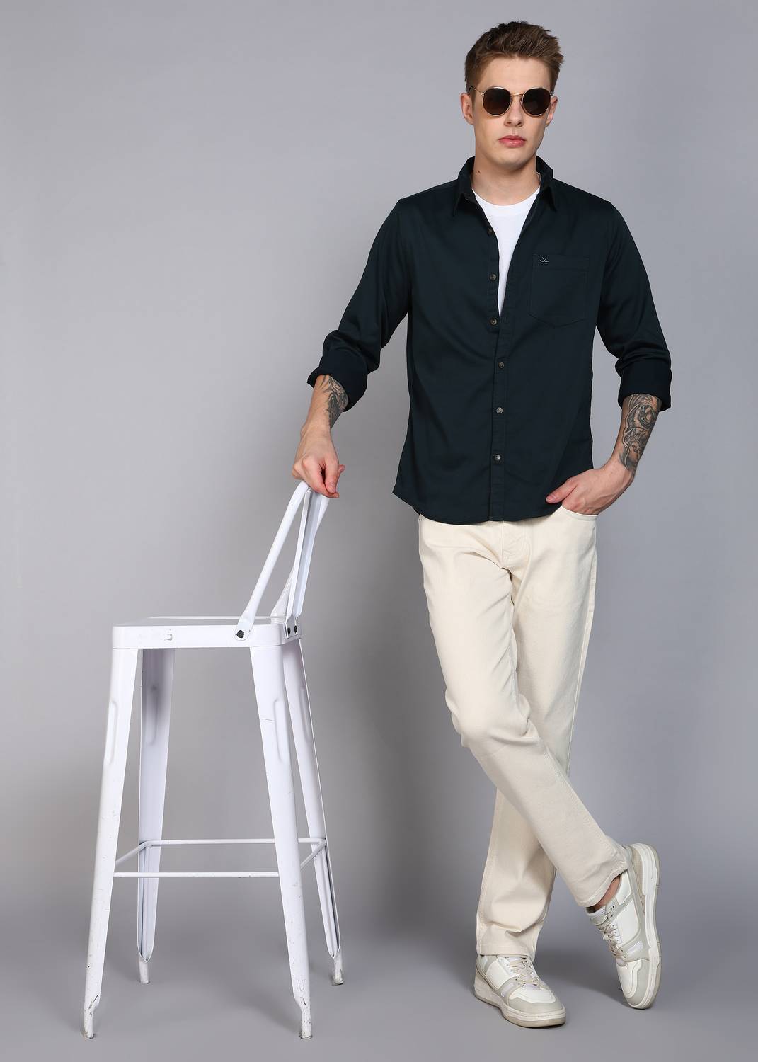 WROGN Men Green Casual Shirt - Image 1