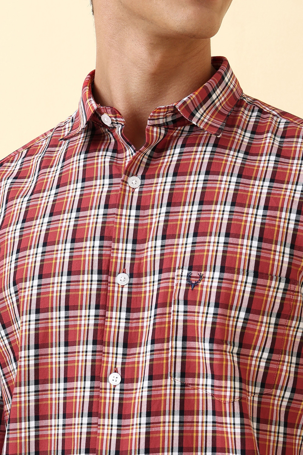 Image of Allen Solly Men Checkered Casual Multicolor Shirt