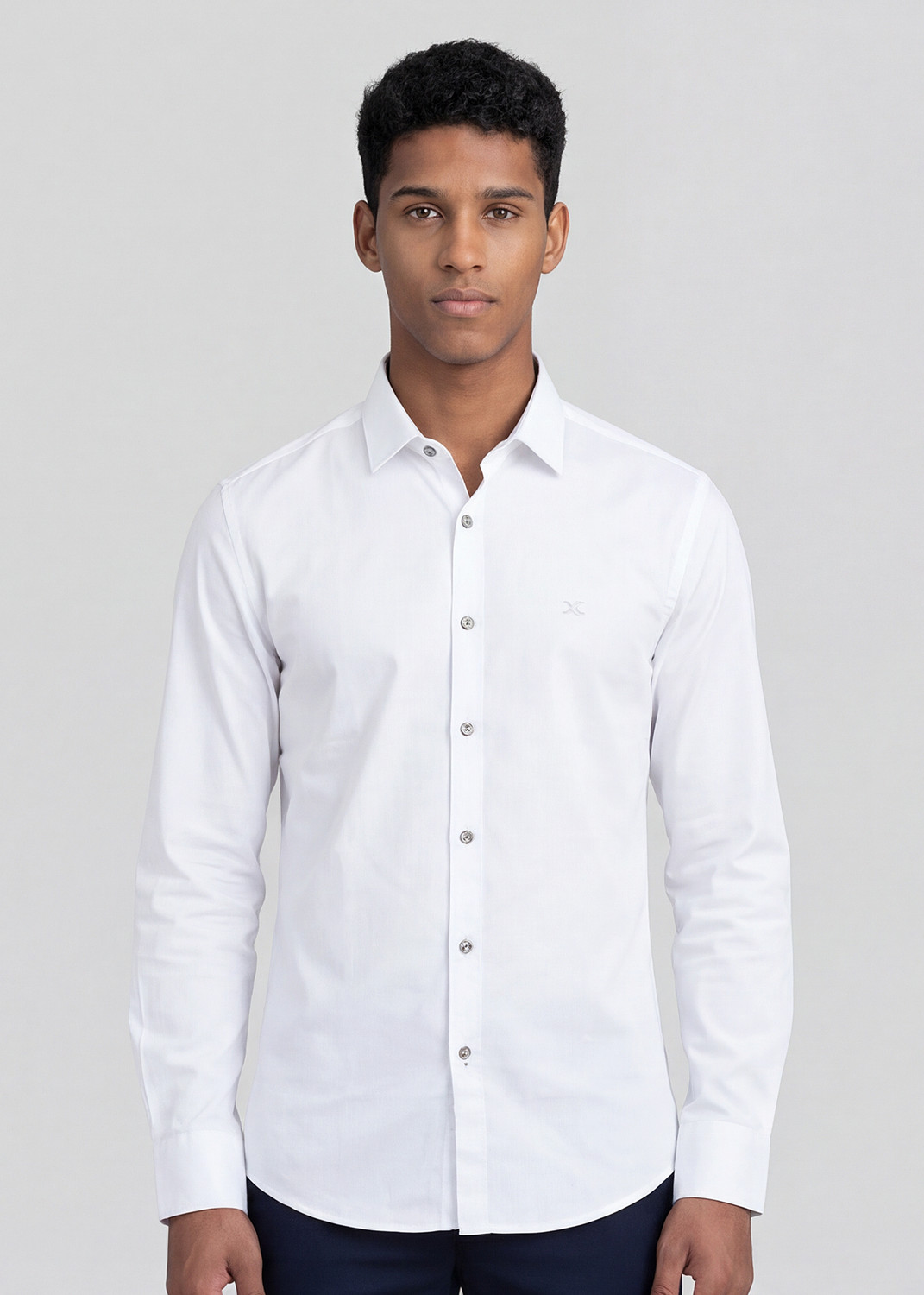 Image of KILLER Men Solid Casual White Shirt
