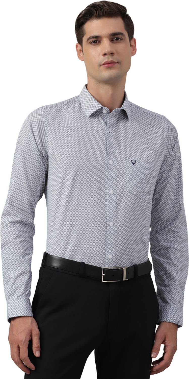 Allen Solly Men Solid Casual Blue Shirt