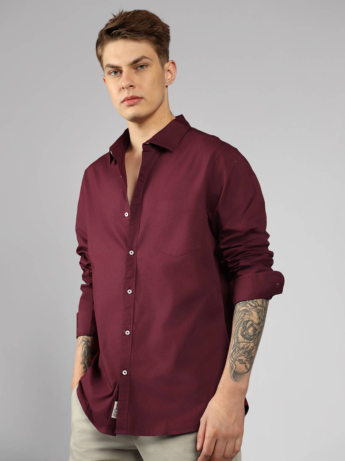 Dennis Lingo Men Maroon Shirt - Image 2