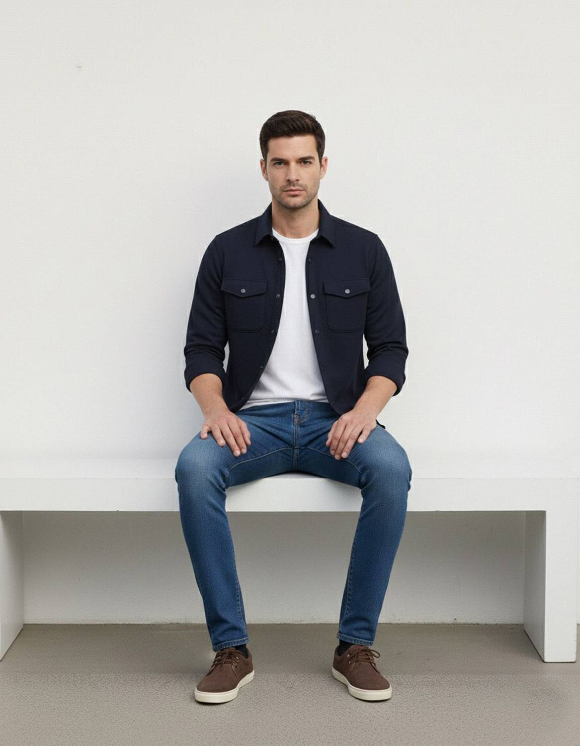 DIMMY Men Solid Casual Blue Shirt - Image 4