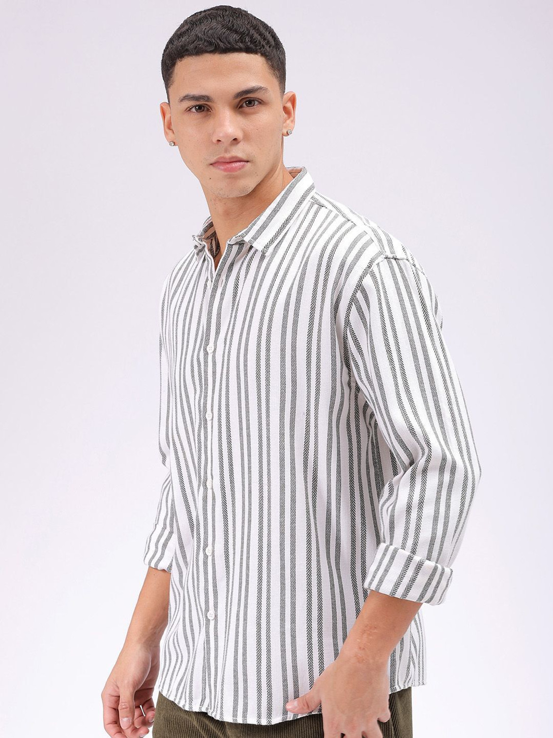 Image of The Indian Garage Co. Men Solid Beach Wear White Shirt