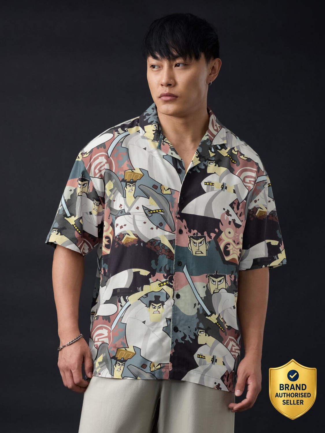 The Souled Store Men Graphic Print Casual Black Shirt