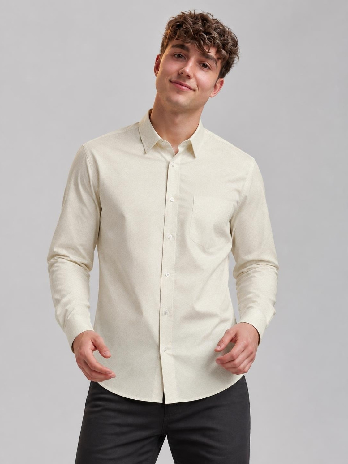 Image of PETER ENGLAND Men Slim Fit Printed Casual Shirt