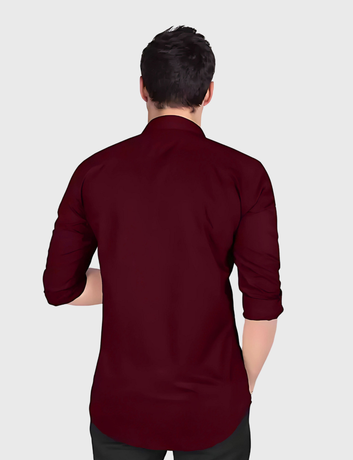 Image of EVIQE Men Solid Formal Maroon Shirt