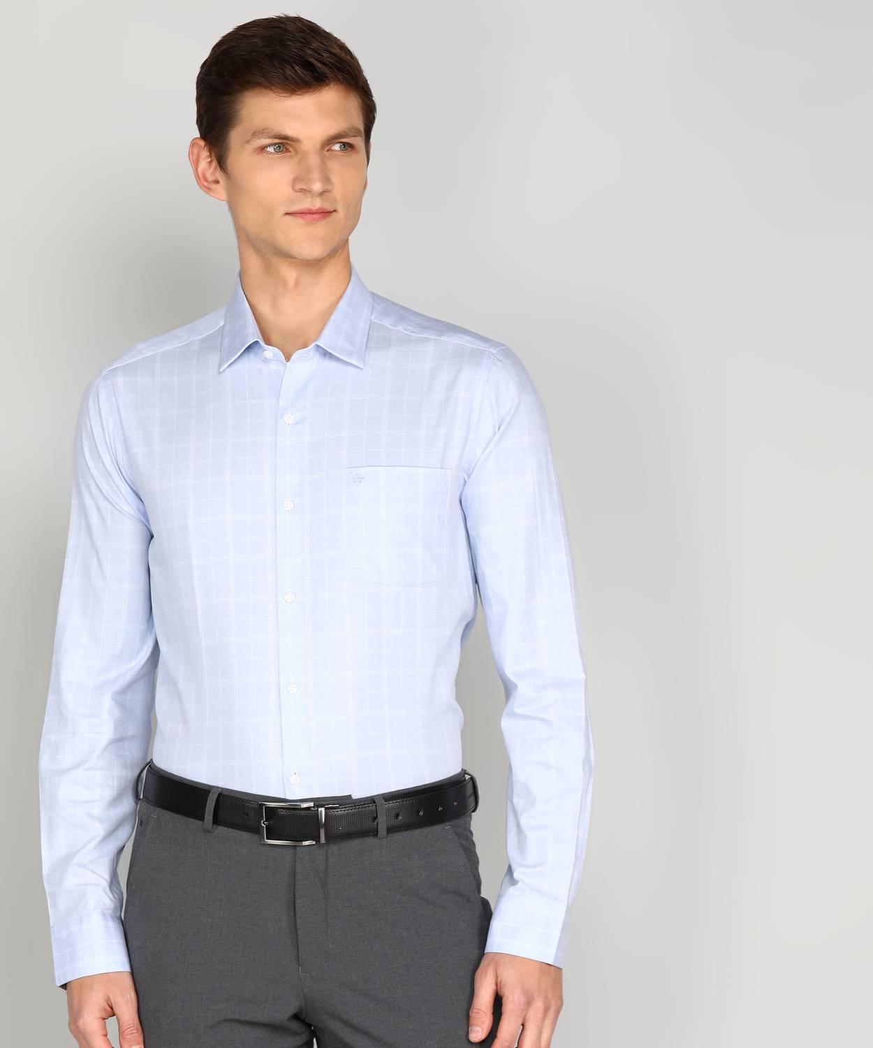 ARROW Men Checkered Formal Blue Shirt