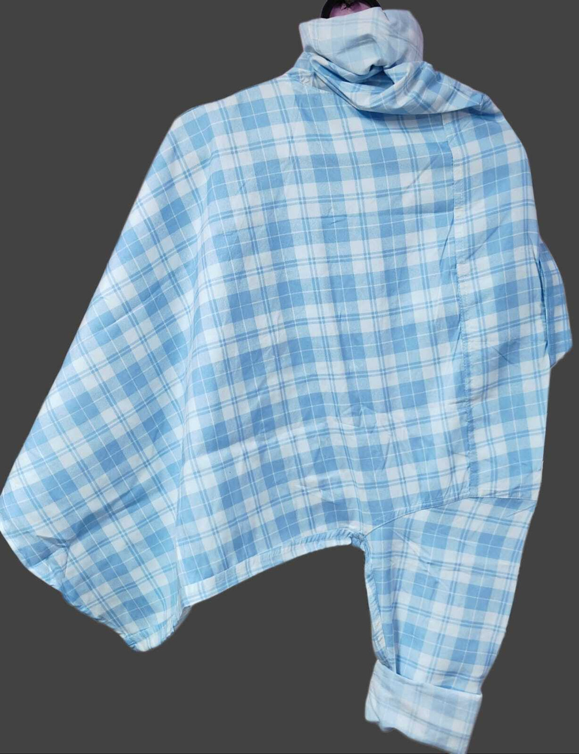 Image of MUMIN Men Checkered Casual Light Blue, White Shirt