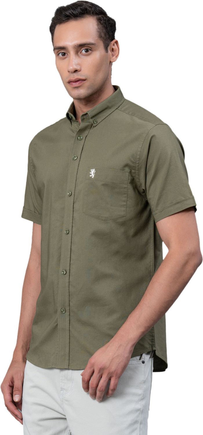 Image of RED TAPE Men Solid Casual Green Shirt