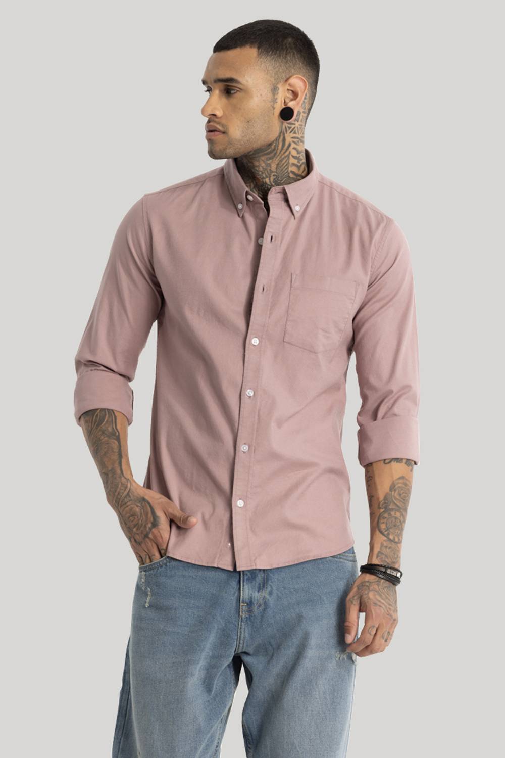 Snitch Men Purple Casual Shirt - Image 4
